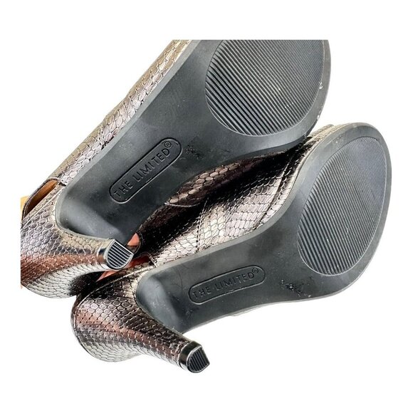 The Limited Women’s TADA Peep Toe Slingback Heels Size 6.5M Snake Gray Metallic - Picture 11 of 11